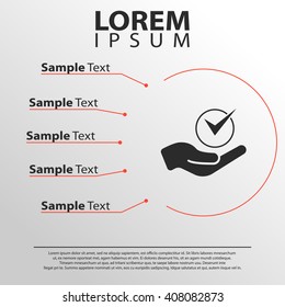 check in hand icon. infographics template