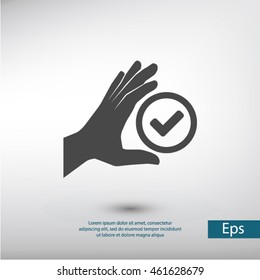 check in hand  icon. One of set web icons