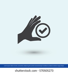 check in hand  icon. One of set web icons