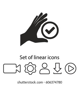 check in hand  icon. One of set web icons