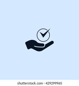 check in hand icon. check in hand sign