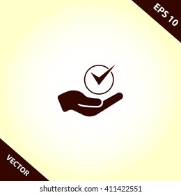 check in hand icon. vector eps10 icon
