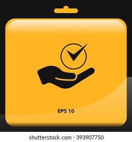 check in hand icon. vector illustration
