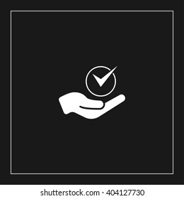 check in hand icon. vector illustration
