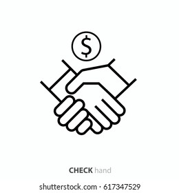 check hand symbol for business