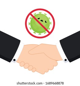 Check hand vector. Business hand vector. Virus vector. Virus protection symbol.