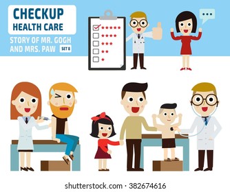 check up healthcare.infographic elements.flat illustration.healthy concept.