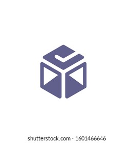 check hexagon logo design vector template sign icon