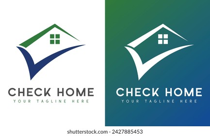 Check Home Logo Design Real Estate Check Logotype