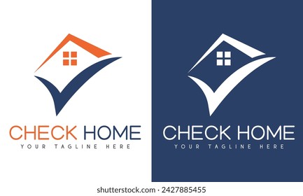 Check Home Logo Design Real Estate Check Logotype