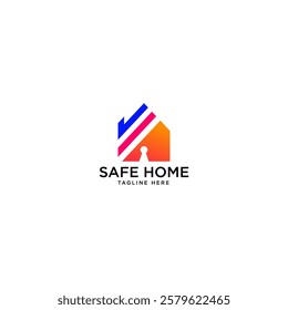 Check home logo template. Real estate logo design. Apartment or building logo. Home and check mark. Vector illustration