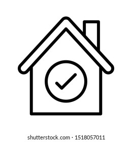 check home thin line vector icon