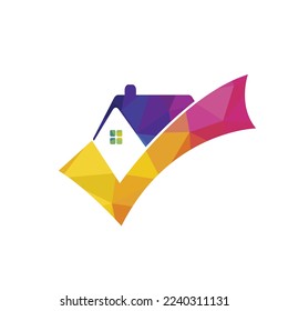 Check home vector logo design template. Logo for real estate business.