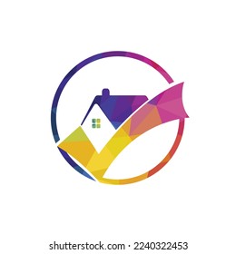 Comprobar la plantilla de diseño del logotipo del vector del hogar. Logo para negocios inmobiliarios.