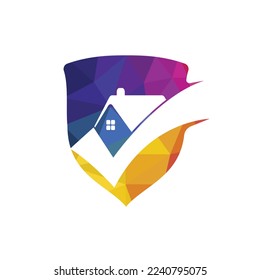Comprobar la plantilla de diseño del logotipo del vector del hogar. Logo para negocios inmobiliarios.