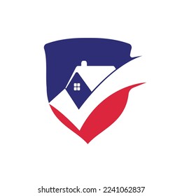 Comprobar la plantilla de diseño del logotipo del vector del hogar. Logo para negocios inmobiliarios.