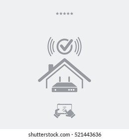 Check home wi-fi system - Vector web icon