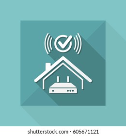 Check home wi-fi system - Vector web icon