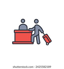 icono de registro de hotel. vector.Trazo editable.signo de estilo lineal para el uso de diseño web,logo.Ilustración de símbolo.