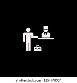 Check in hotel vector icon. flat Check in hotel design. Check in hotel illustration for graphic 