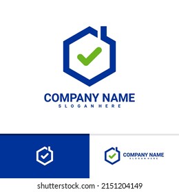 Plantilla vectorial del logotipo de Check House, conceptos de diseño del logotipo de Creative House