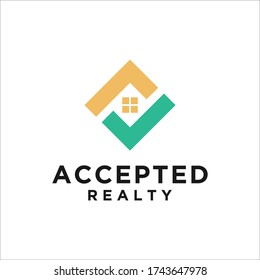 check house, real estate vector logo modern graphic design
