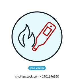 Check human body temperature icon template color editable. thermometer covid-19 symbol vector illustration for graphic and web design.