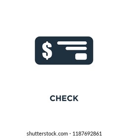 Check icon. Black filled vector illustration. Check symbol on white background. Can be used in web and mobile.