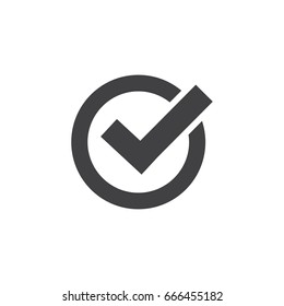 Check icon in black on a white background. Vector illustration