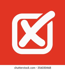 The check icon. Checkmark and checkbox, no, voting symbol. Flat Vector illustration