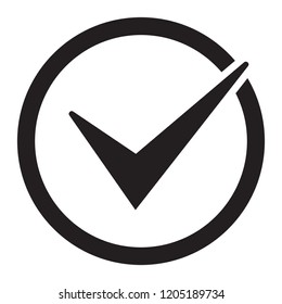 Check icon. Checkmark vector. Approved symbol. Ok icon. Check button sign. Tick icon. Checkpoint. Best modern flat pictogram illustration sign for web and mobile apps design