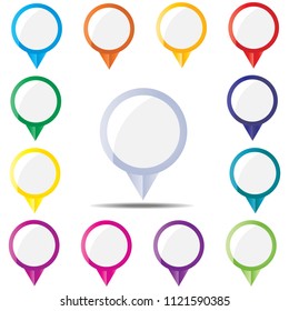 Check in icon colorful vector. Location concept design.