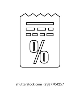 check icon with discounts, black friday on a white background, vector illustration