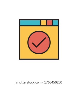 check icon filled outline vector illustration full color design. isolated on white background