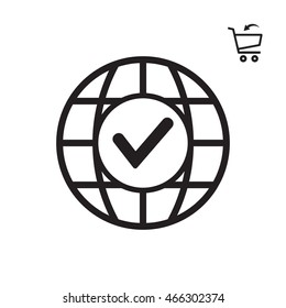 Check  icon. Flat design.