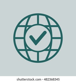 Check  icon. Flat design.