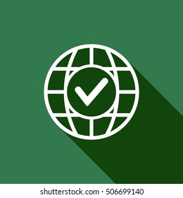 Check  icon. Flat design.