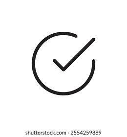 Check icon Flat line illustration