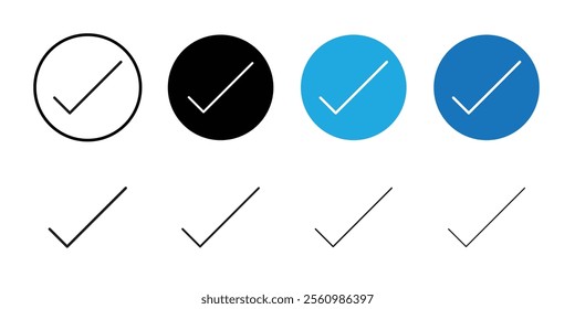 Check icon Flat line illustration
