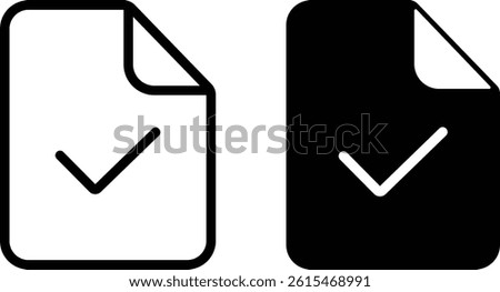 Check Icon flat and line icon Simple outline logo.