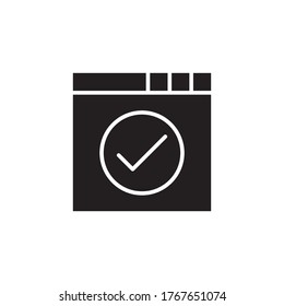 check icon glyph vector illustration black style. isolated on white background