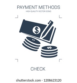 check icon. high quality filled check icon on white background. from payment methods collection flat trendy vector check symbol. use for web and mobile