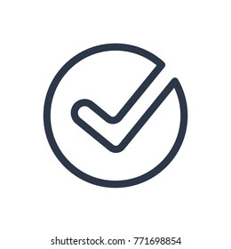 Check icon. Isolated approved and check icon line style. Premium quality check icon vector symbol drawing concept for your logo web mobile app UI design.
