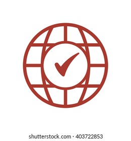 Check  icon,  isolated. Flat  design.