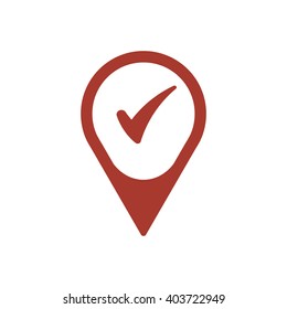 Check  icon,  isolated. Flat  design.