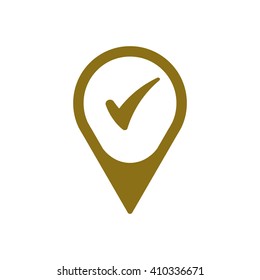 Check  icon,  isolated. Flat  design.