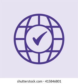 Check  icon,  isolated. Flat  design.