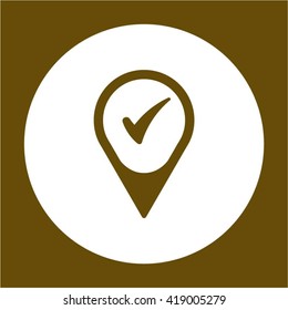 Check  icon,  isolated. Flat  design.