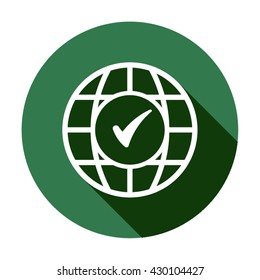 Check   icon,  isolated. Flat  design.