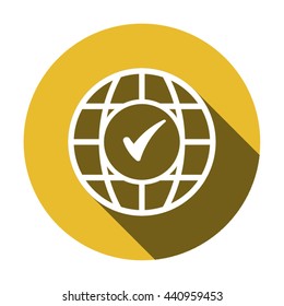 Check   icon,  isolated. Flat  design.